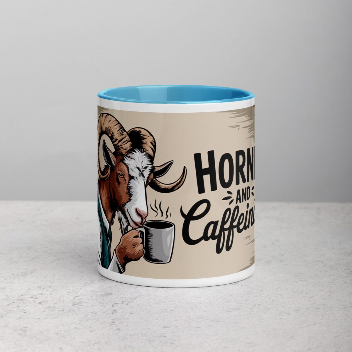Horned and Caffeinated Goat Coffee Mug - Image 13