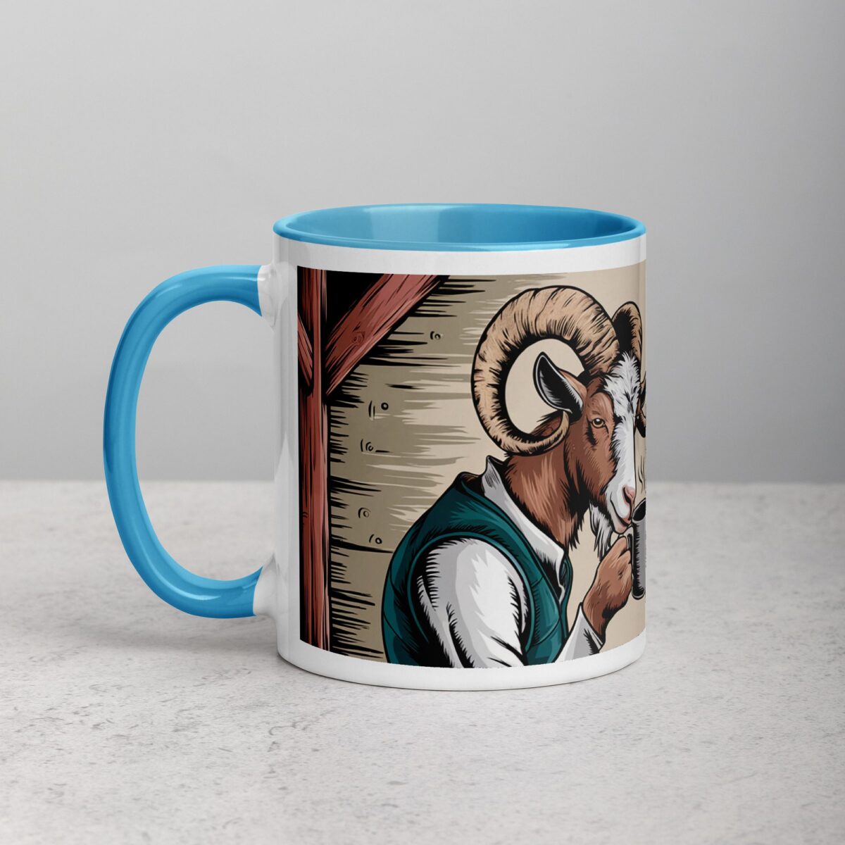 Horned and Caffeinated Goat Coffee Mug - Image 14