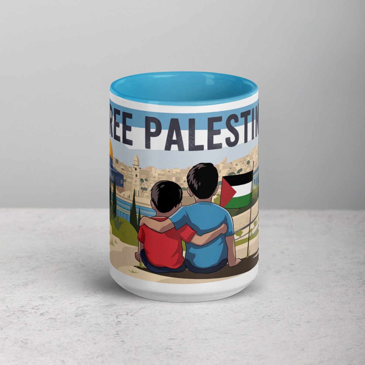 Free Palestine Siblings Hug Mug - Image 16