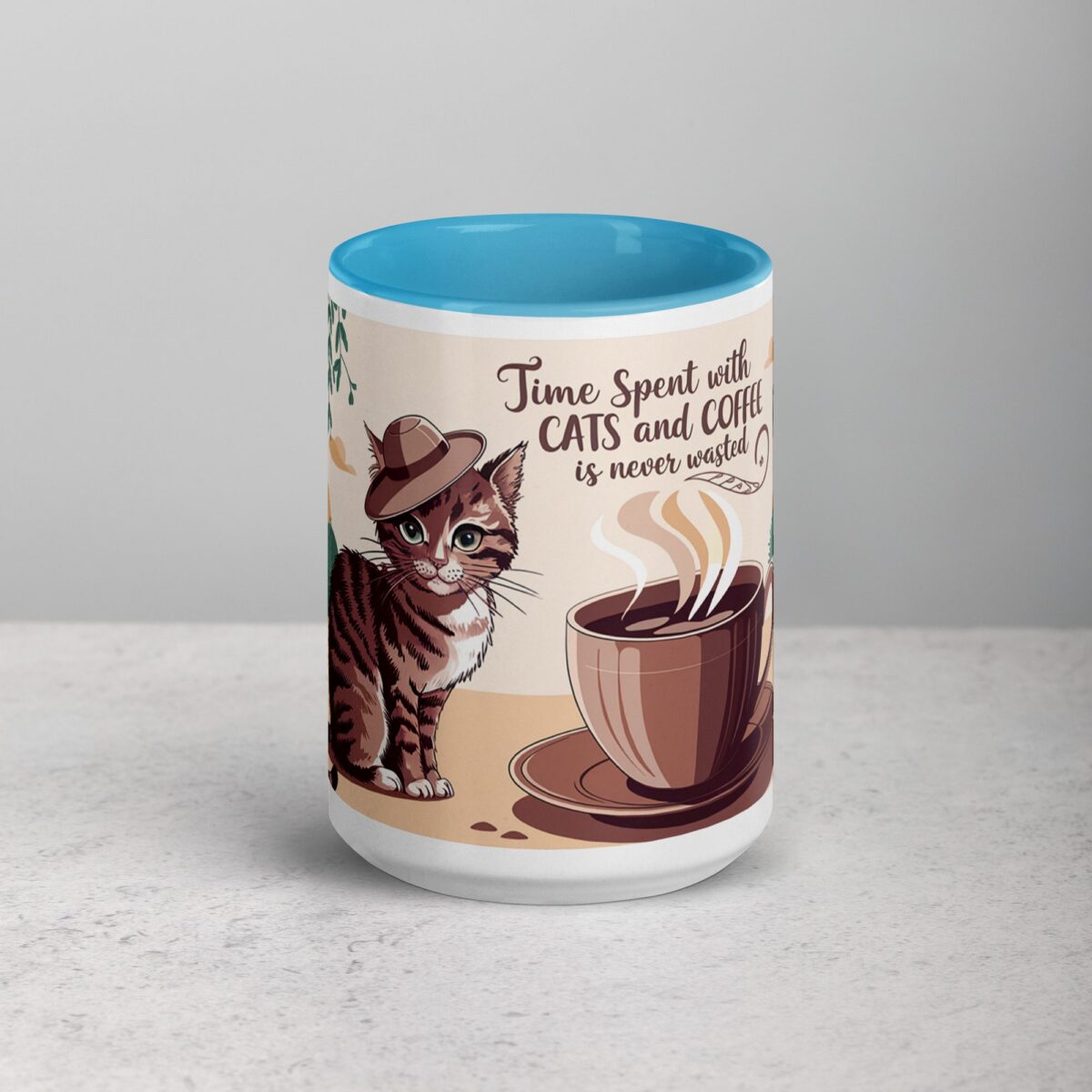 Time Spent with Cats and Coffee Is Never Wasted Mug - Image 16