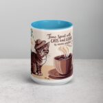 Time Spent with Cats and Coffee Is Never Wasted Mug - Image 16