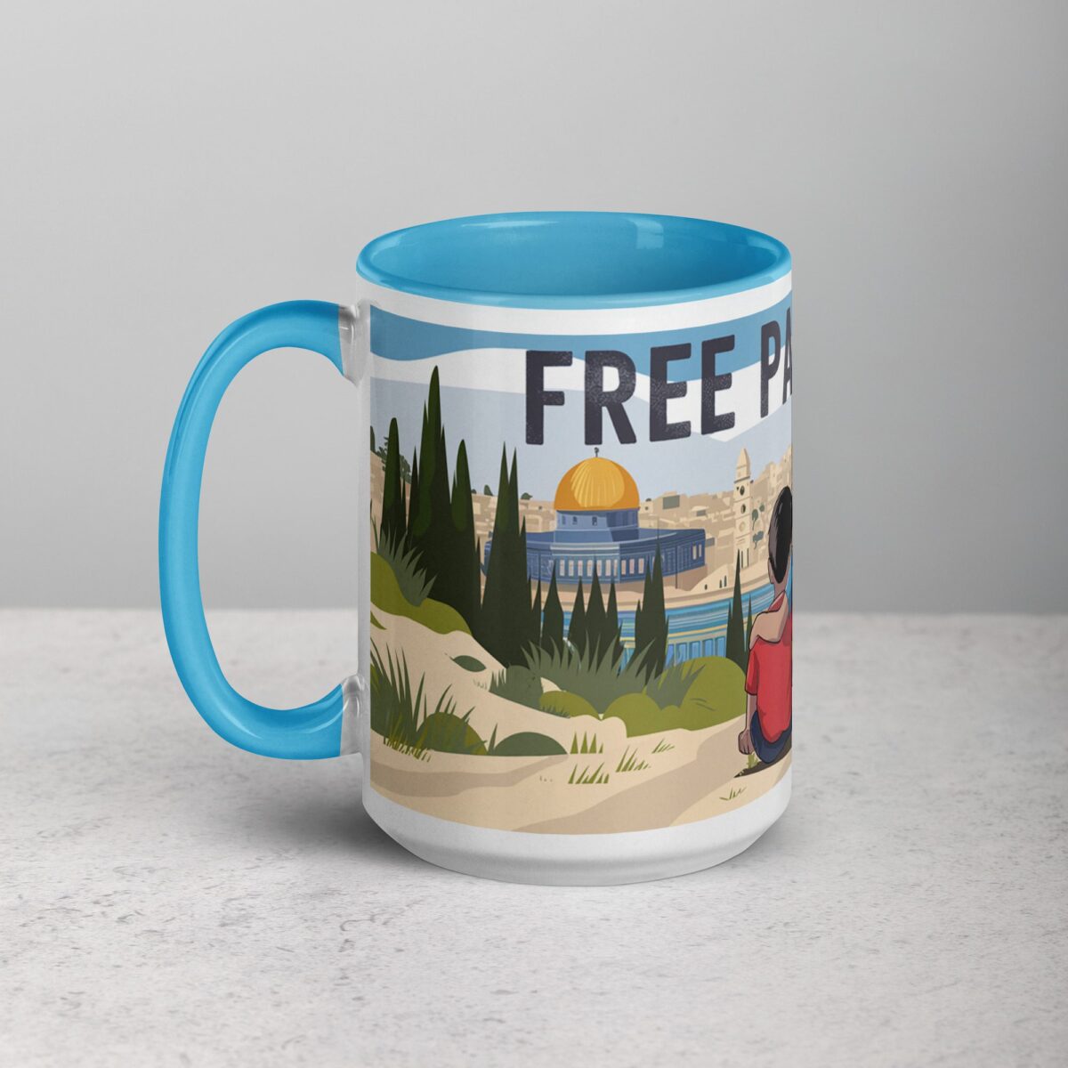 Free Palestine Siblings Hug Mug - Image 17