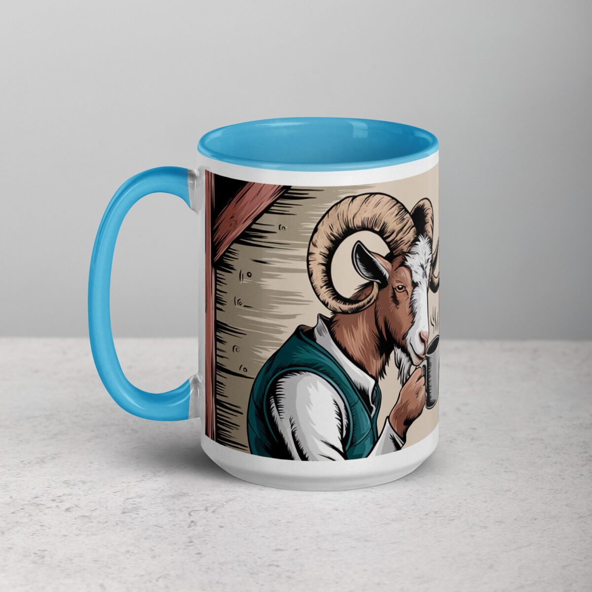 Horned and Caffeinated Goat Coffee Mug - Image 17