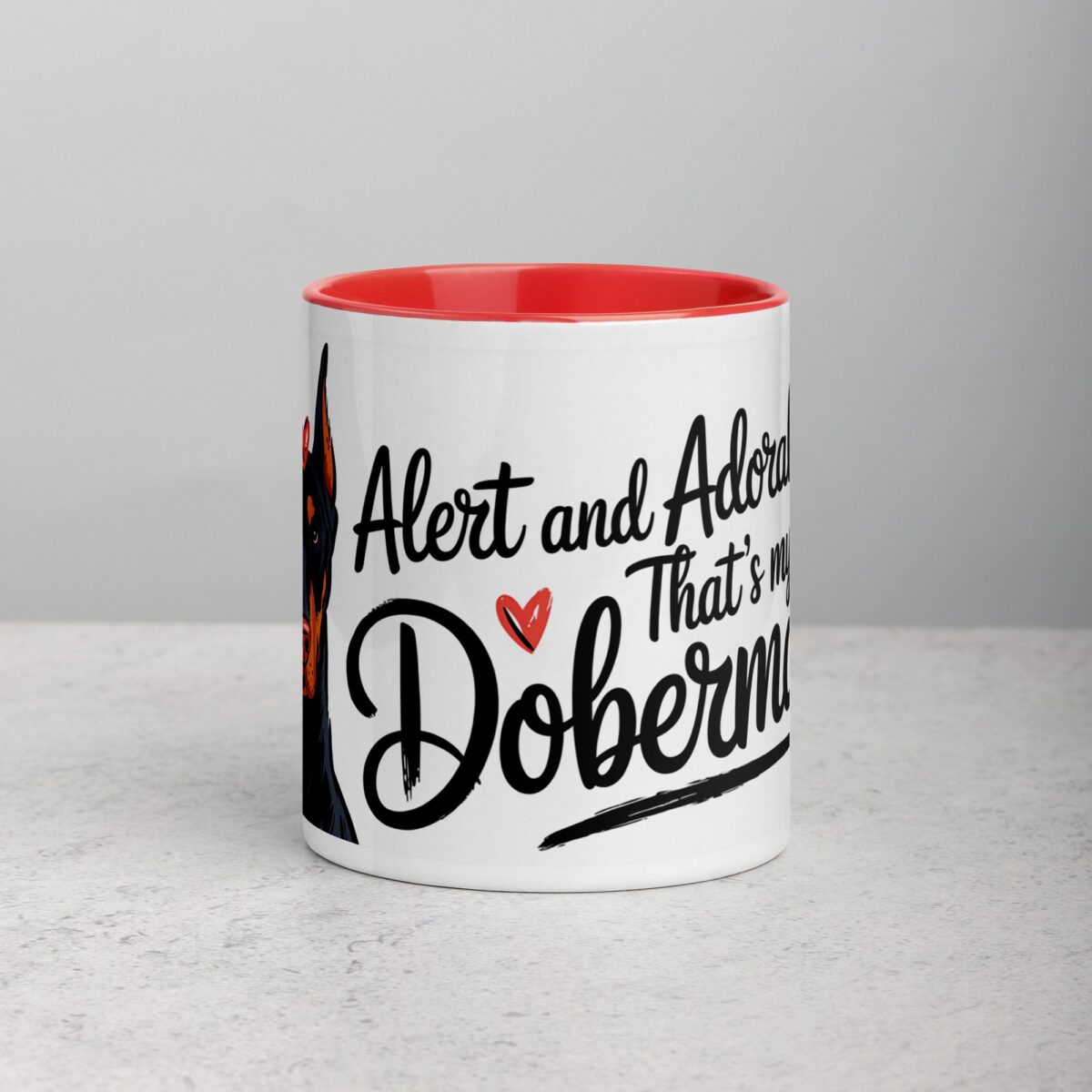 Alert and Adorable: That’s My Doberman Coffee Mug - Image 7