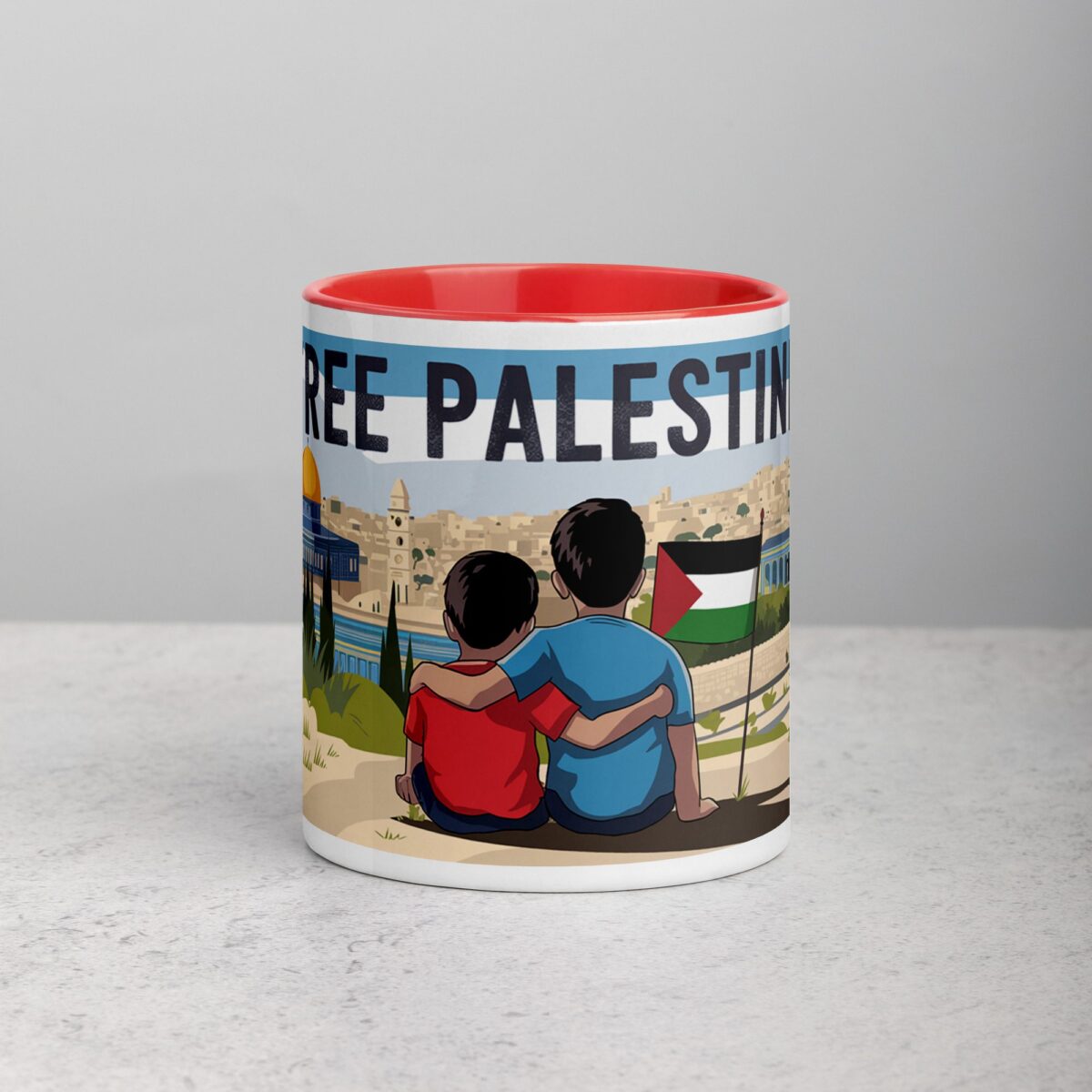 Free Palestine Siblings Hug Mug - Image 7