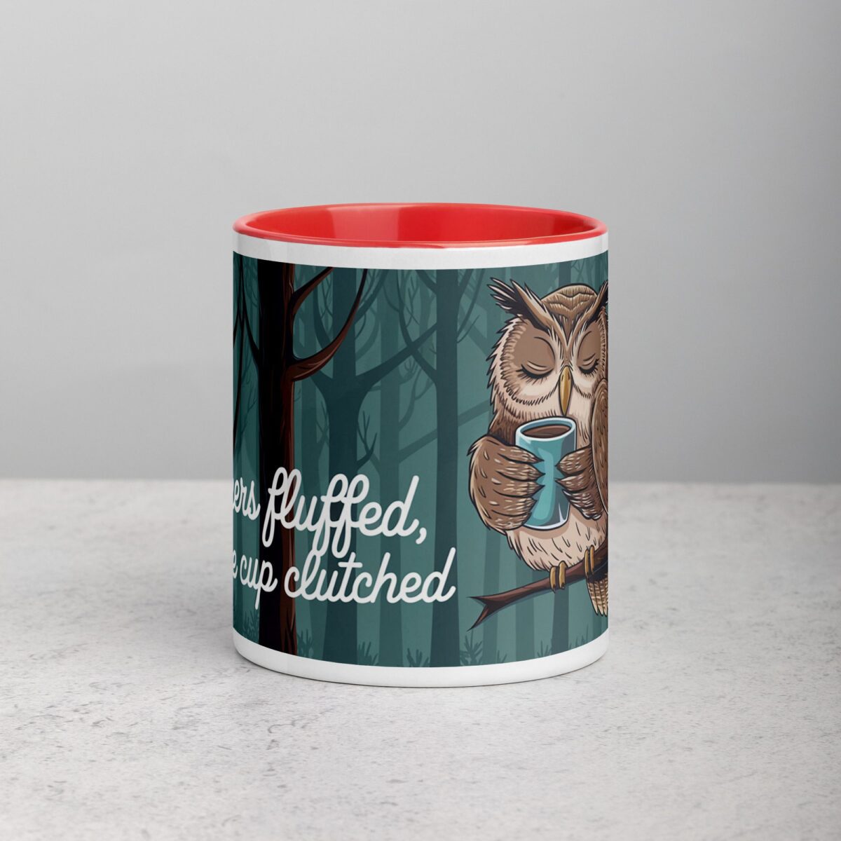 Feathers Fluffed, Coffee Cup Clutched Owl Mug - Image 7