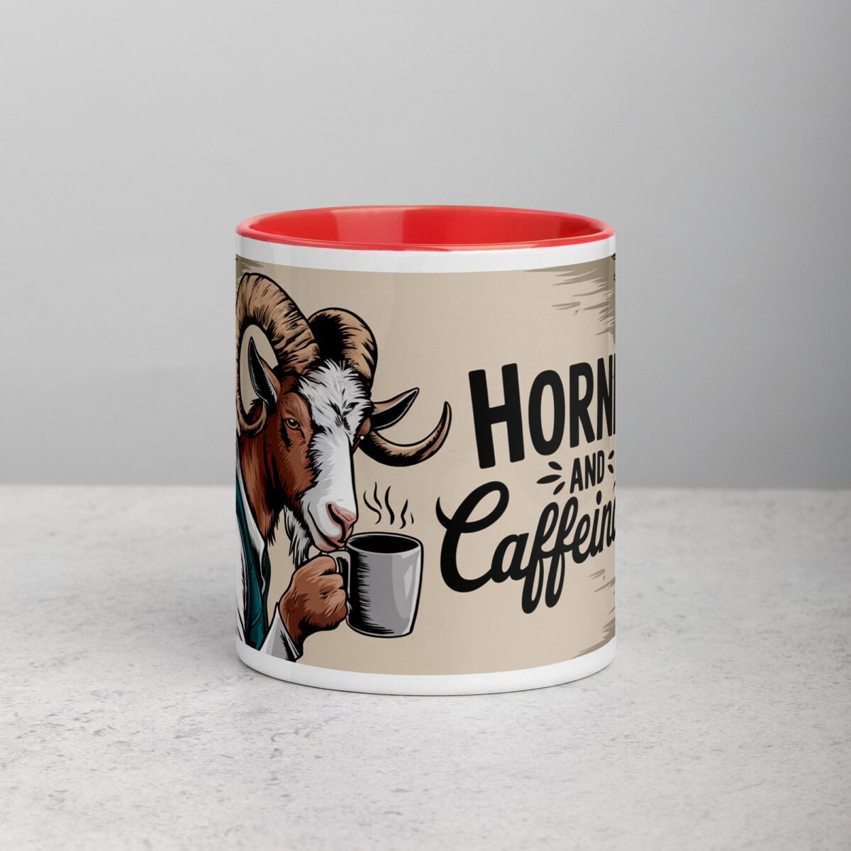 Horned and Caffeinated Goat Coffee Mug - Image 7