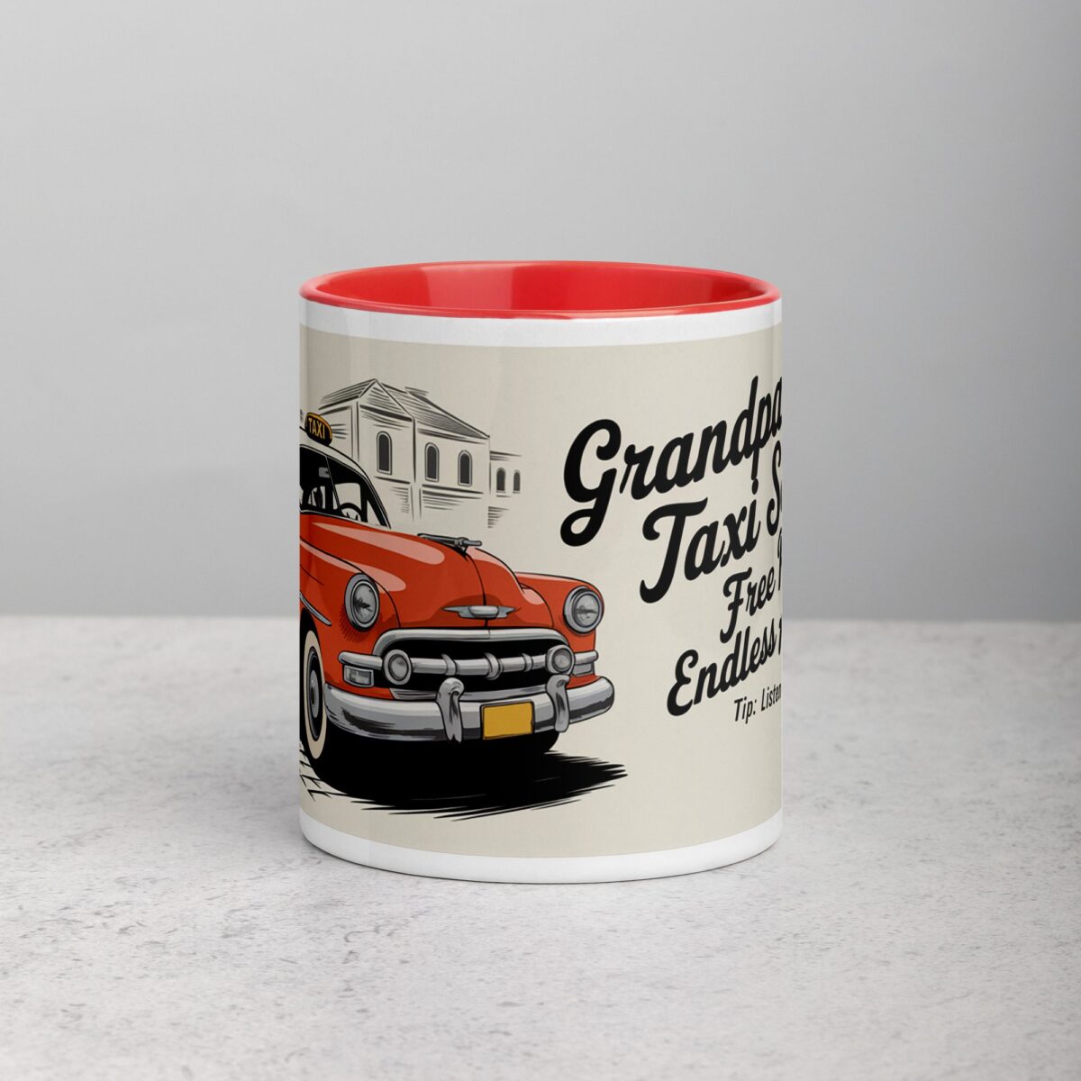 Grandpa’s Taxi Service: Free Rides, Endless Advice Mug - Image 7