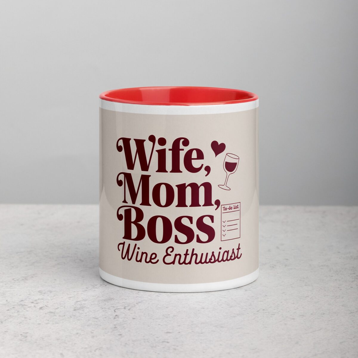 Wife, Mom, Boss, Wine Enthusiast Coffee Mug - Image 7