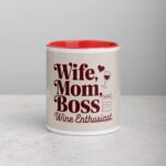 Wife, Mom, Boss, Wine Enthusiast Coffee Mug - Image 7