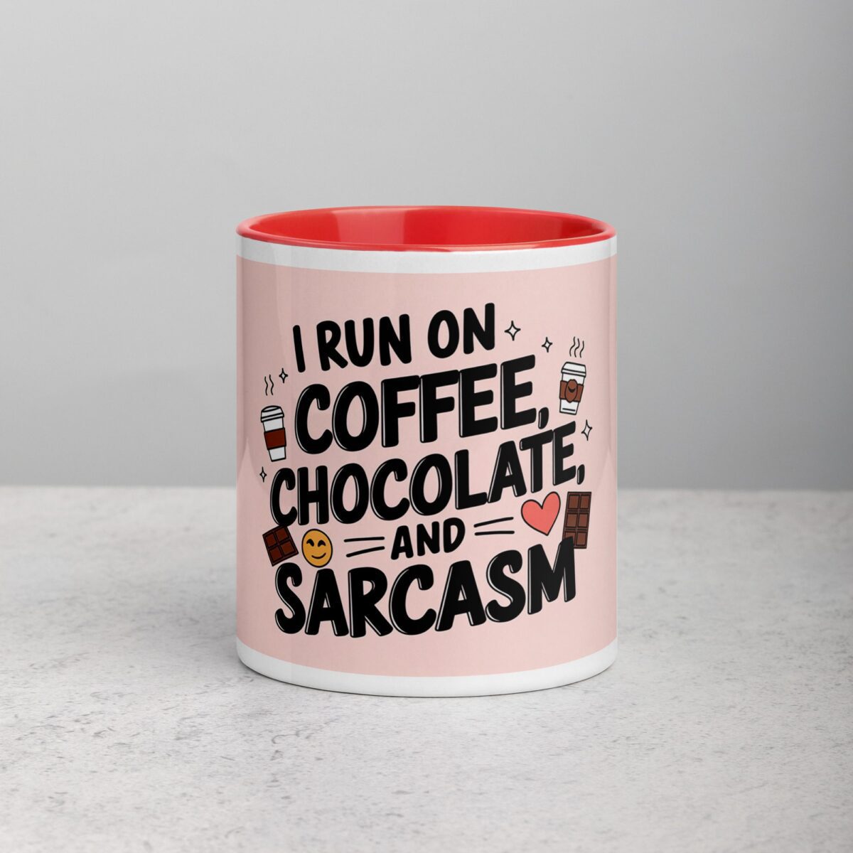 I Run on Coffee, Chocolate, and Sarcasm Coffee Mug - Image 7