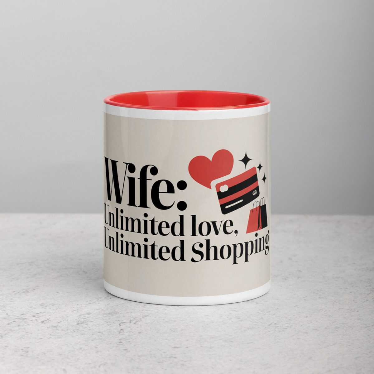 Wife: Unlimited Love, Unlimited Shopping Coffee Mug - Image 7