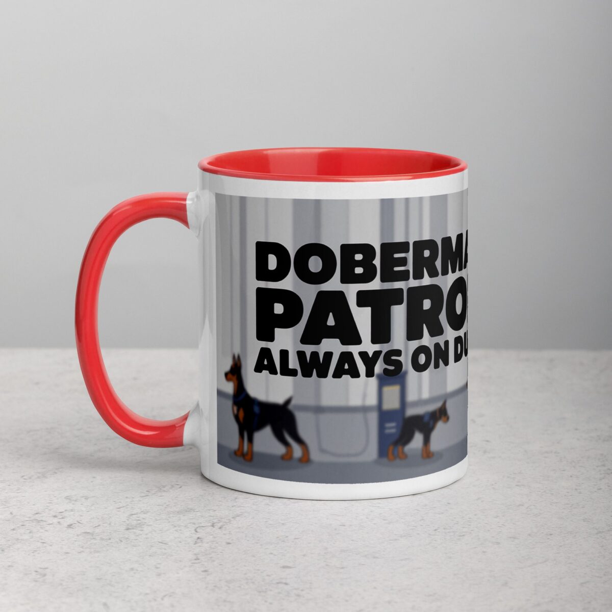 Doberman Patrol: Always on Duty Coffee Mug & Tea Cup - Image 8