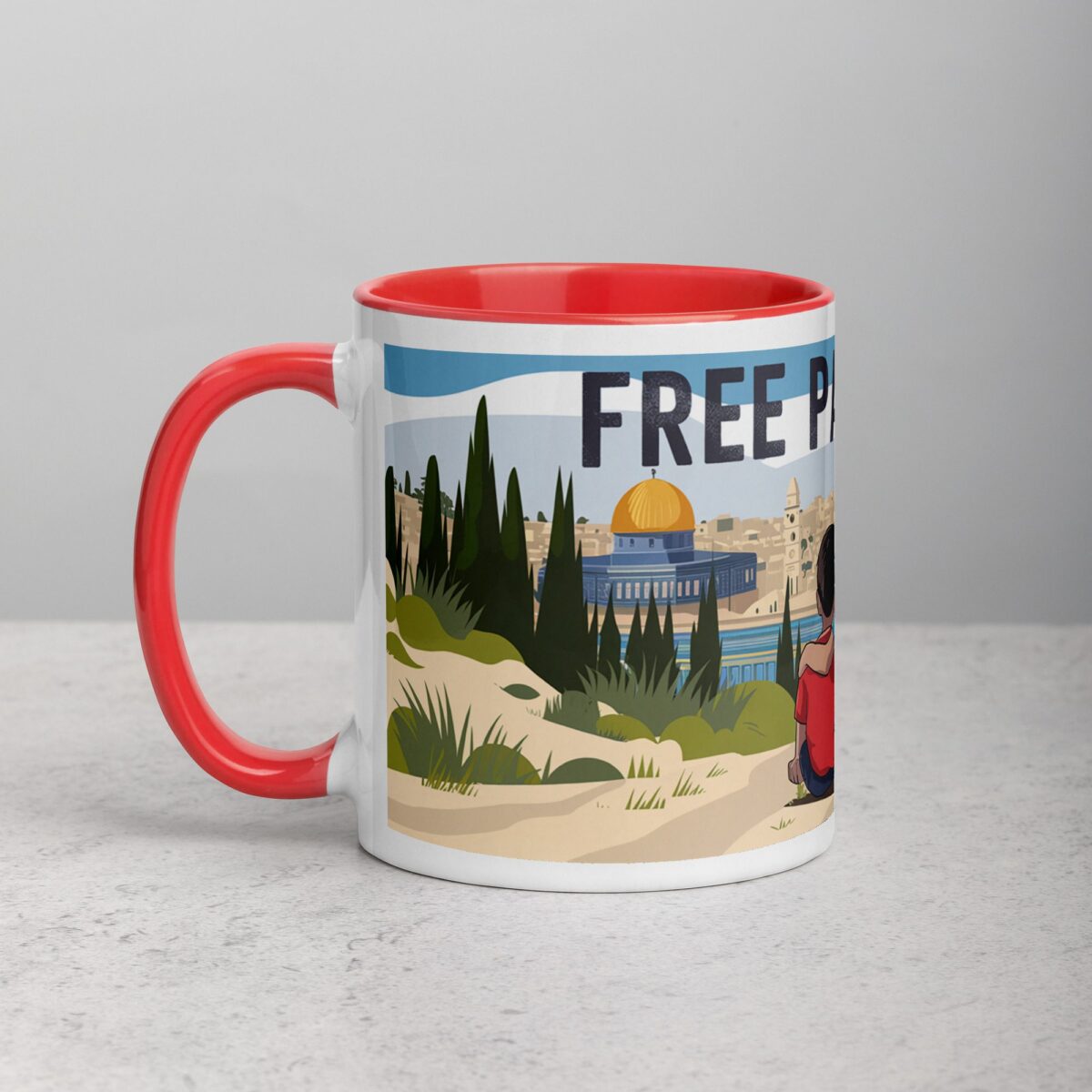 Free Palestine Siblings Hug Mug - Image 8