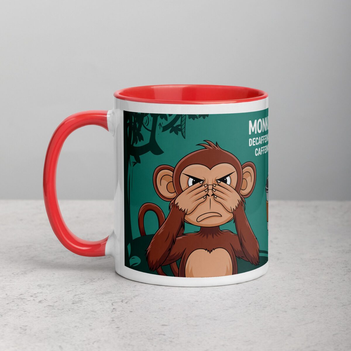 Monkey Mood: Decaffeinated = Grumpy, Caffeinated = Happy Mug - Image 8