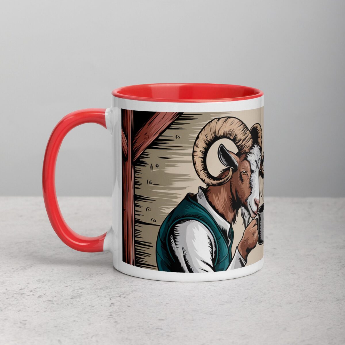 Horned and Caffeinated Goat Coffee Mug - Image 8