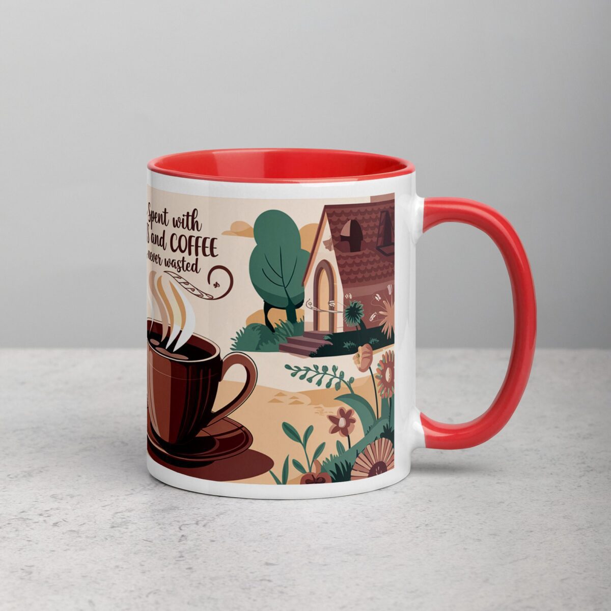 Time Spent with Cats and Coffee Is Never Wasted Mug - Image 9