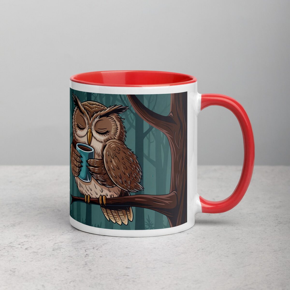 Feathers Fluffed, Coffee Cup Clutched Owl Mug - Image 9