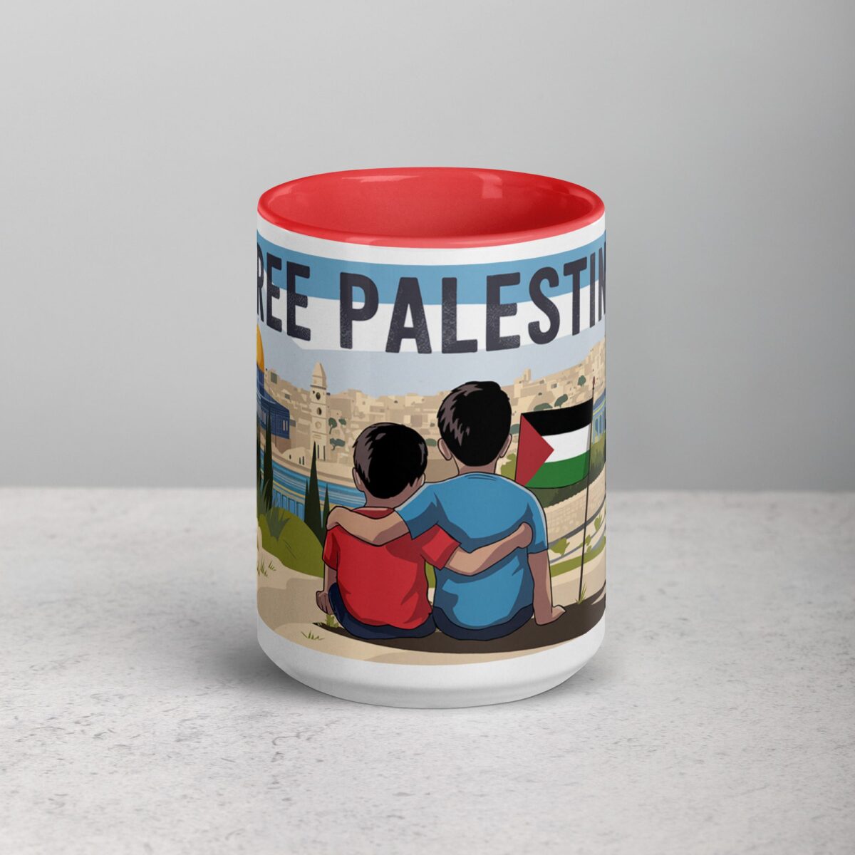 Free Palestine Siblings Hug Mug - Image 10