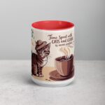 Time Spent with Cats and Coffee Is Never Wasted Mug - Image 10