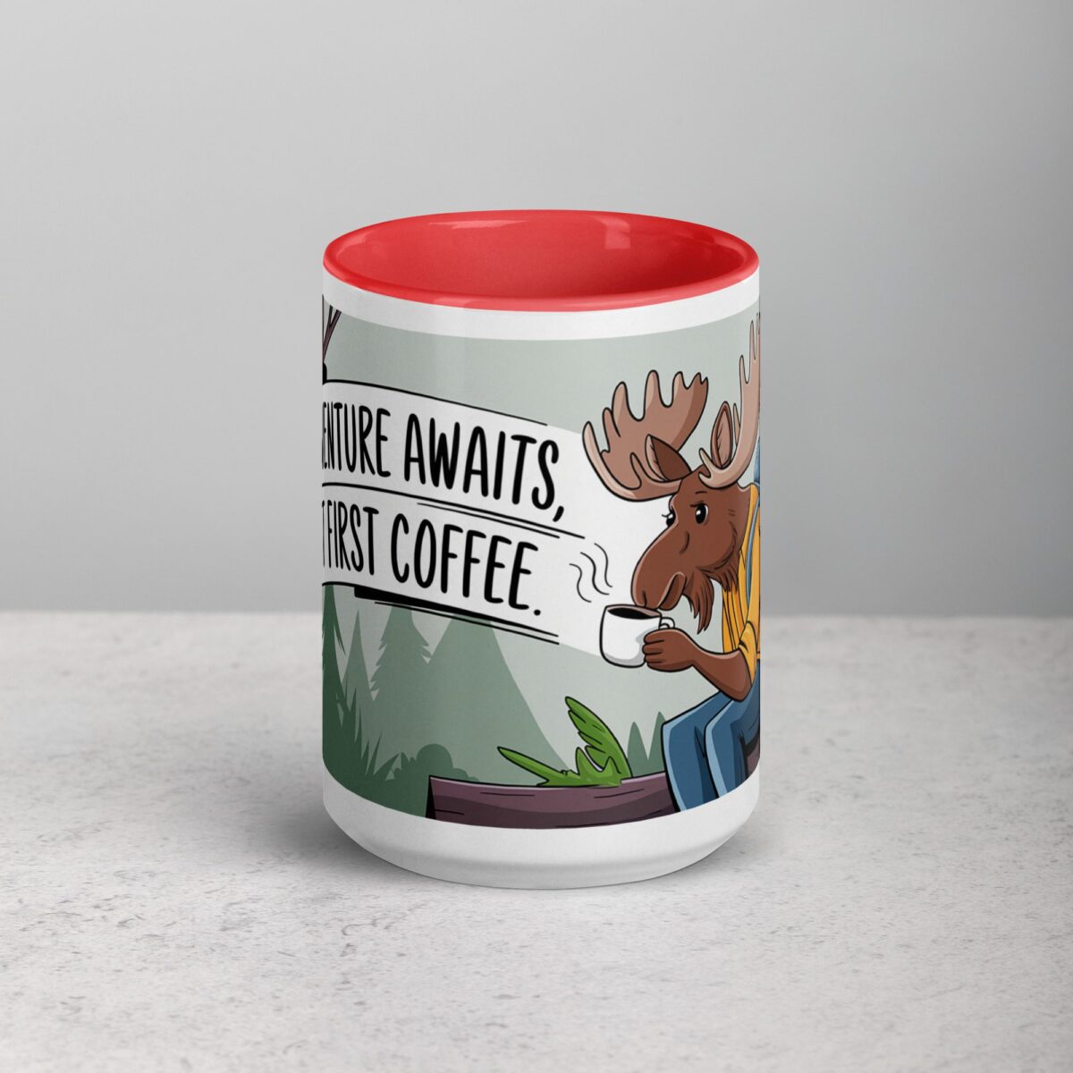Adventure Awaits, But First Coffee Moose Mug - Image 10