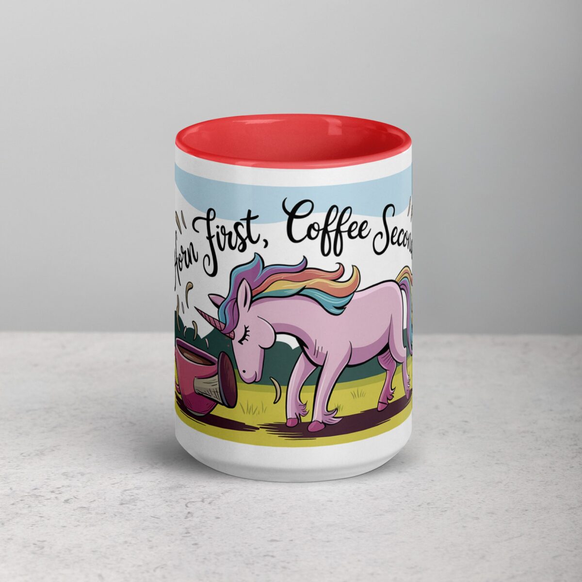 Horn First, Coffee Second Unicorn Mug - Image 10