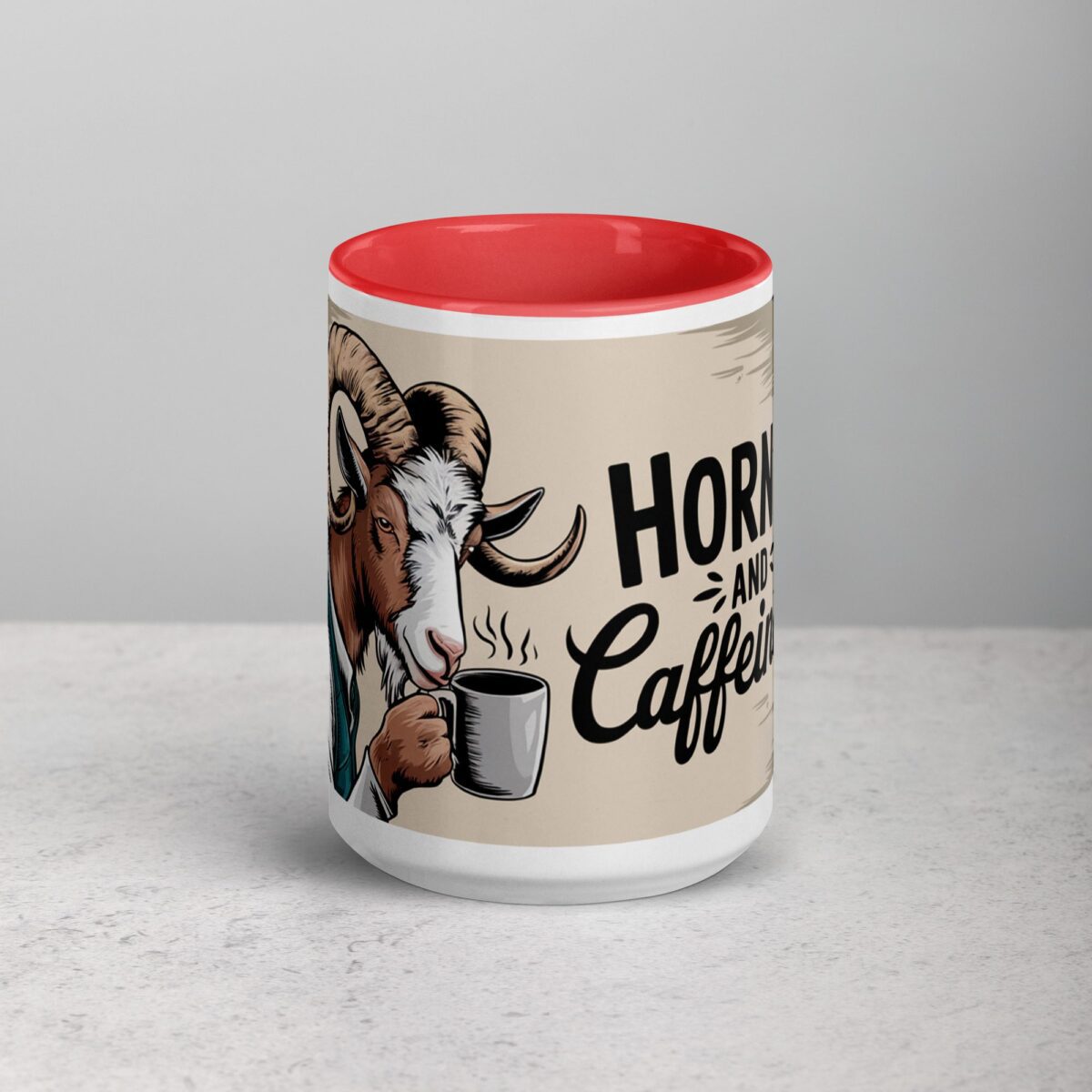 Horned and Caffeinated Goat Coffee Mug - Image 10