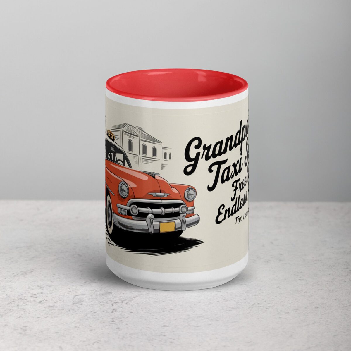 Grandpa’s Taxi Service: Free Rides, Endless Advice Mug - Image 10