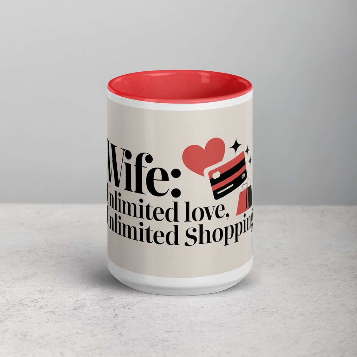 Wife: Unlimited Love, Unlimited Shopping Coffee Mug - Image 10