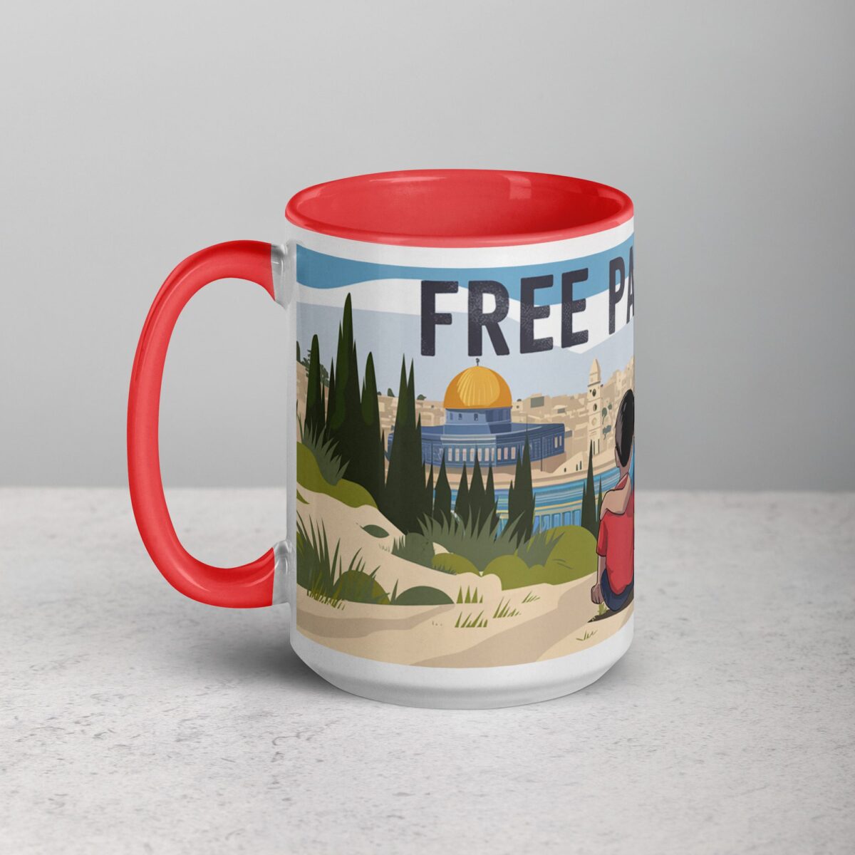 Free Palestine Siblings Hug Mug - Image 11