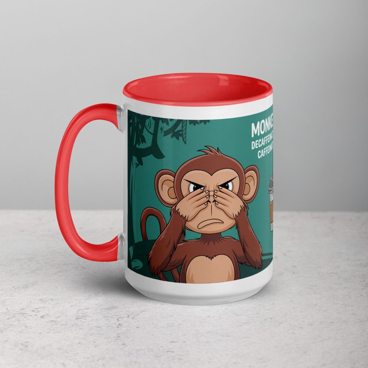 Monkey Mood: Decaffeinated = Grumpy, Caffeinated = Happy Mug - Image 11