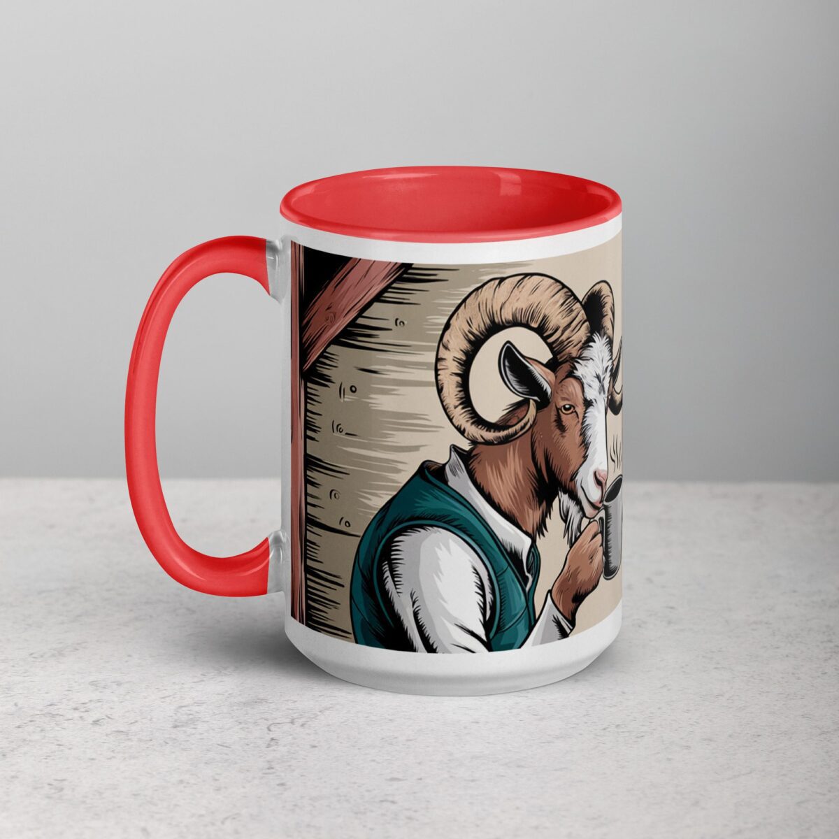 Horned and Caffeinated Goat Coffee Mug - Image 11