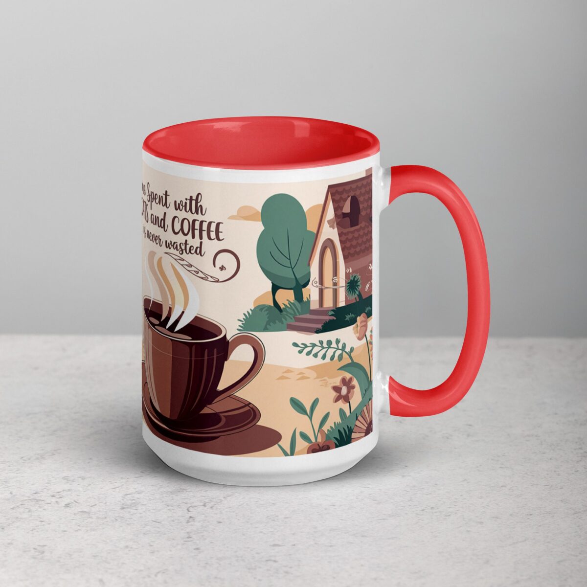 Time Spent with Cats and Coffee Is Never Wasted Mug - Image 12