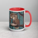 Feathers Fluffed, Coffee Cup Clutched Owl Mug - Image 12