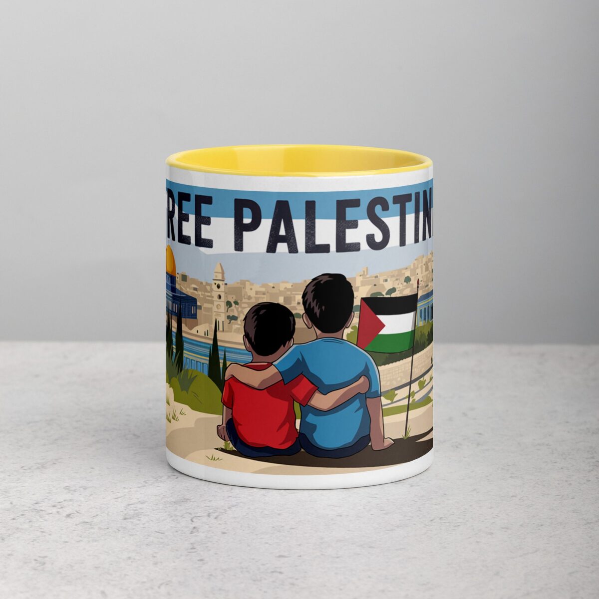 Free Palestine Siblings Hug Mug - Image 19