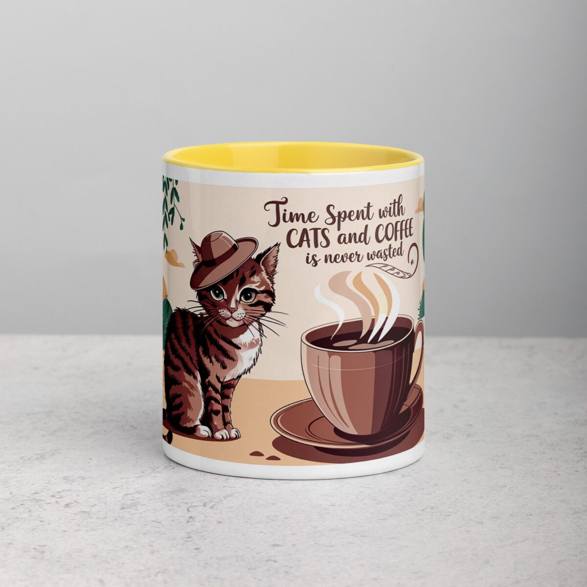 Time Spent with Cats and Coffee Is Never Wasted Mug - Image 19