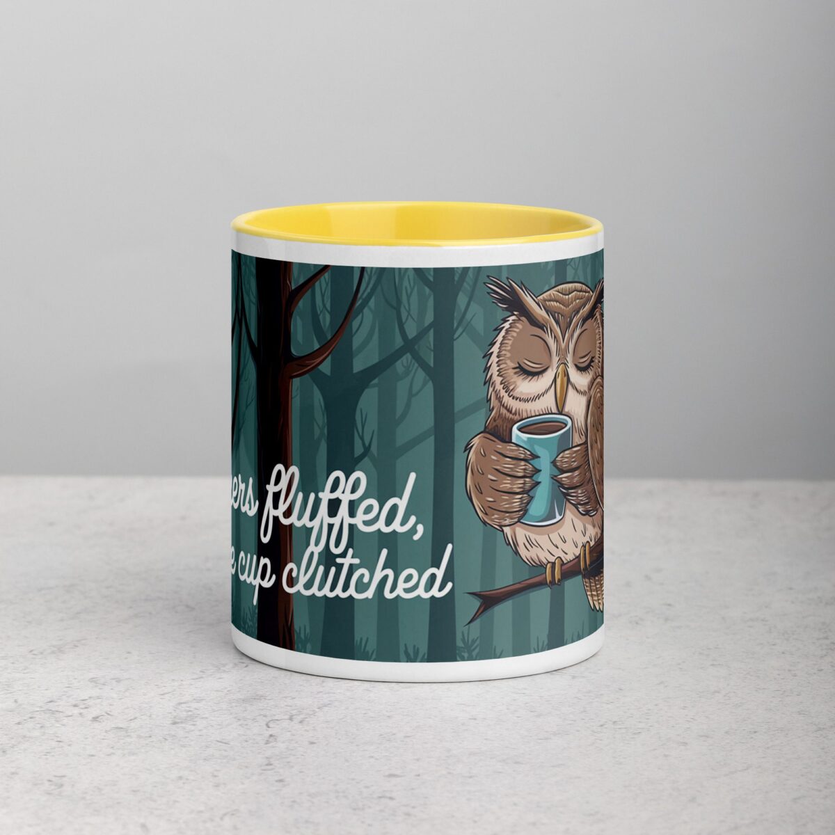 Feathers Fluffed, Coffee Cup Clutched Owl Mug - Image 19