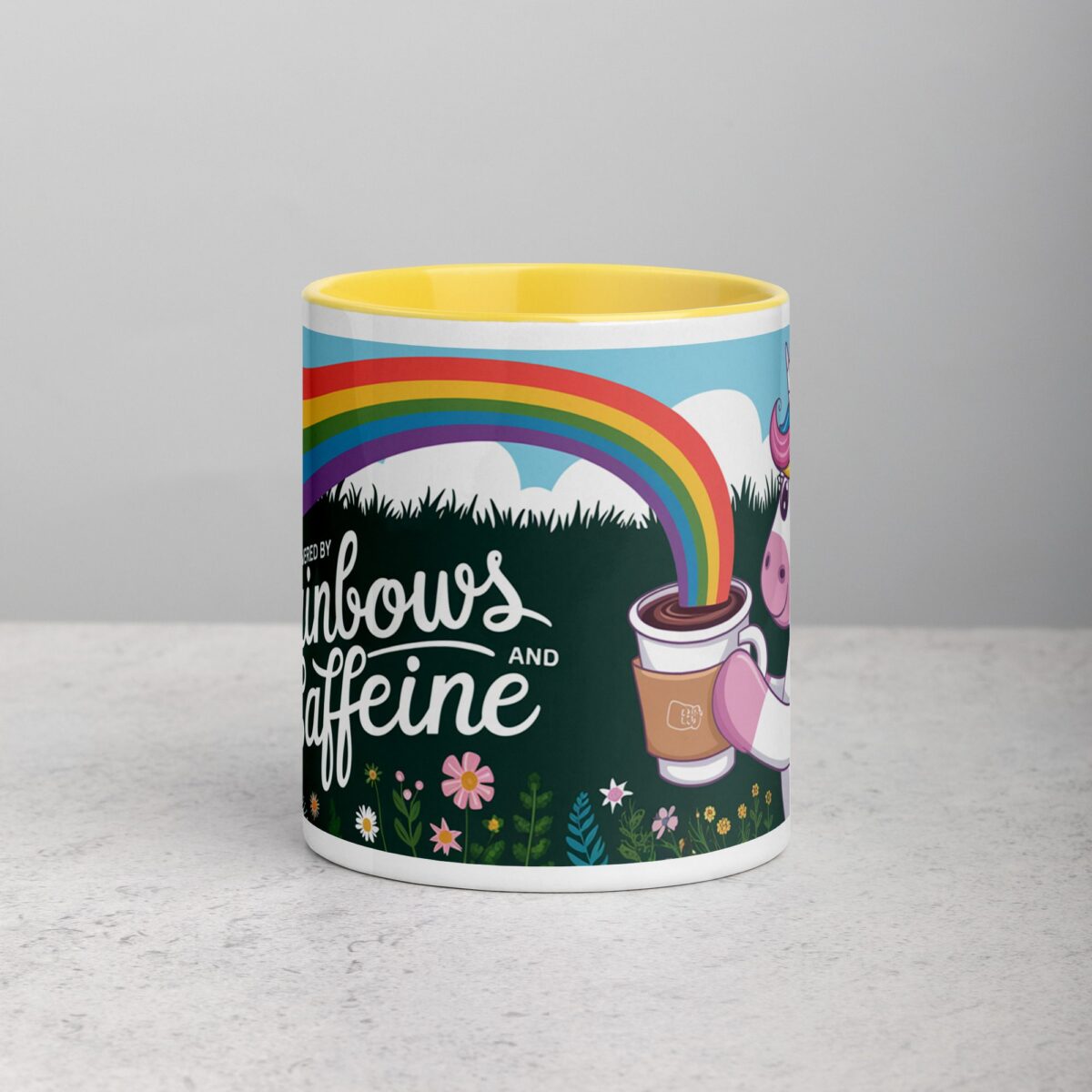 Powered by Rainbows and Caffeine Unicorn Mug - Image 19