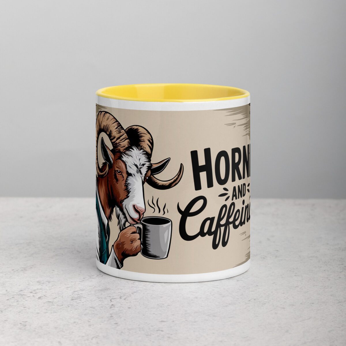 Horned and Caffeinated Goat Coffee Mug - Image 19