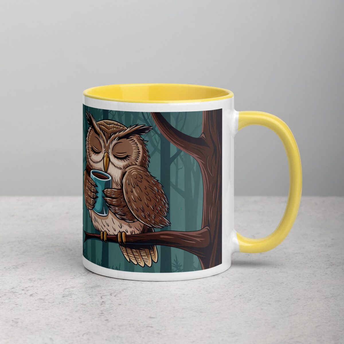 Feathers Fluffed, Coffee Cup Clutched Owl Mug - Image 21