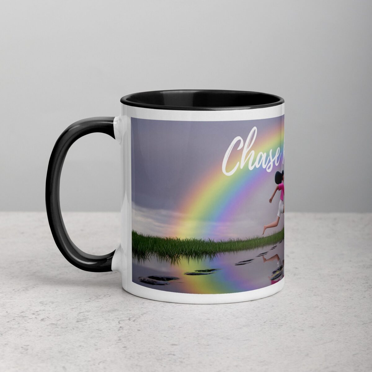 Chase Rainbows. Inspirational Mug - Image 2