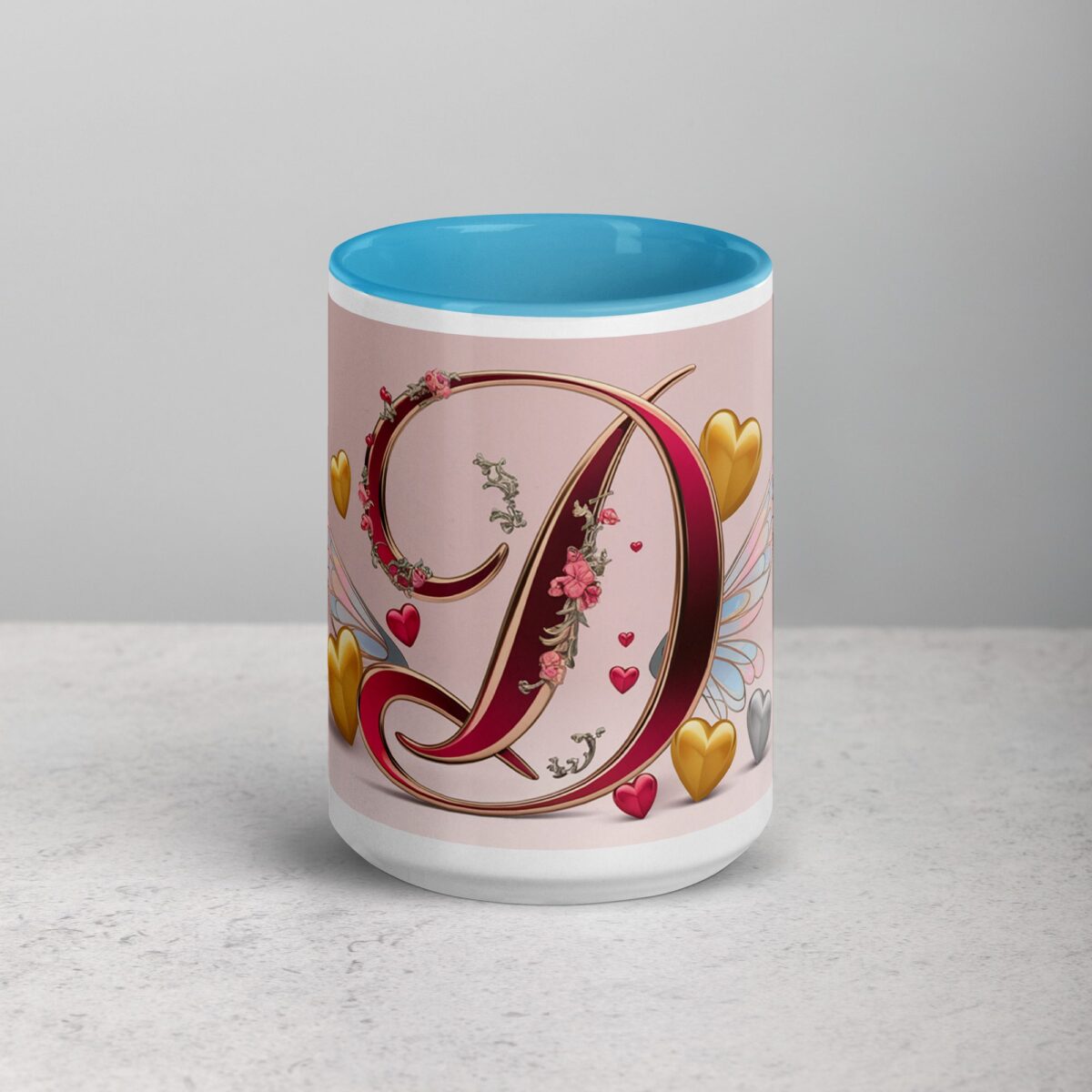 D - Letter Monogram Coffee Mug & Tea Cup - Image 16