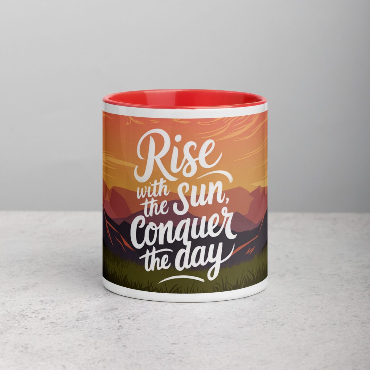 Rise with the Sun, Conquer the Day. Inspirational Mug - Image 7