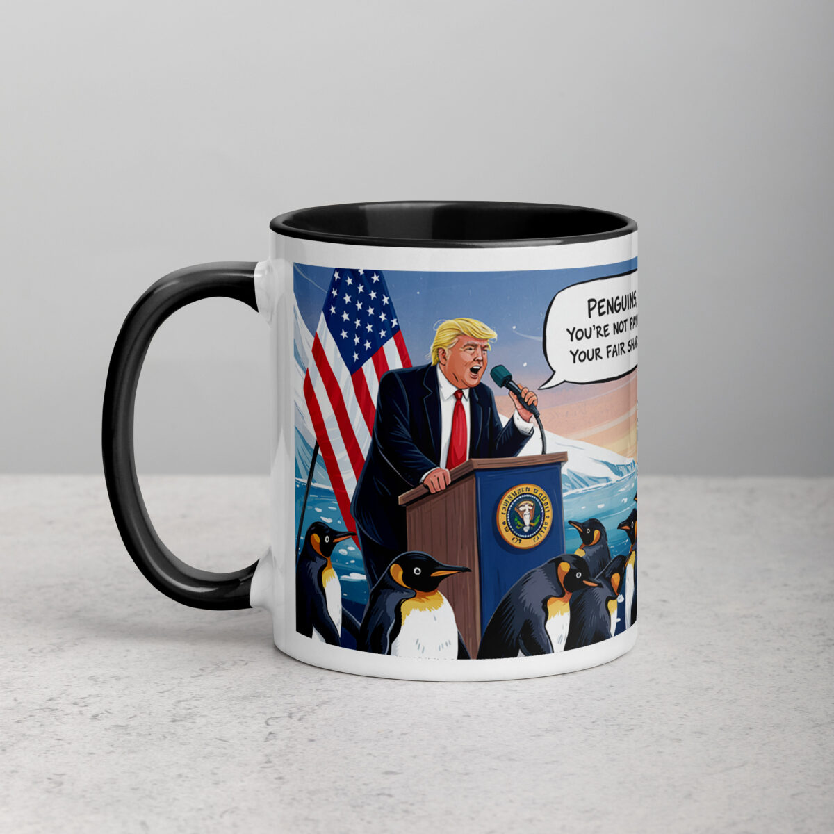 Make Icebergs Great Again Trump Penguin Tariff Coffee Mug - Image 4