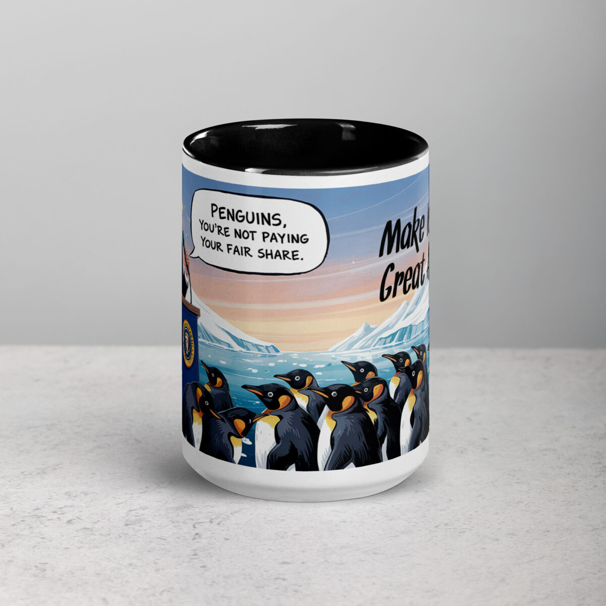 Make Icebergs Great Again Trump Penguin Tariff Coffee Mug - Image 5