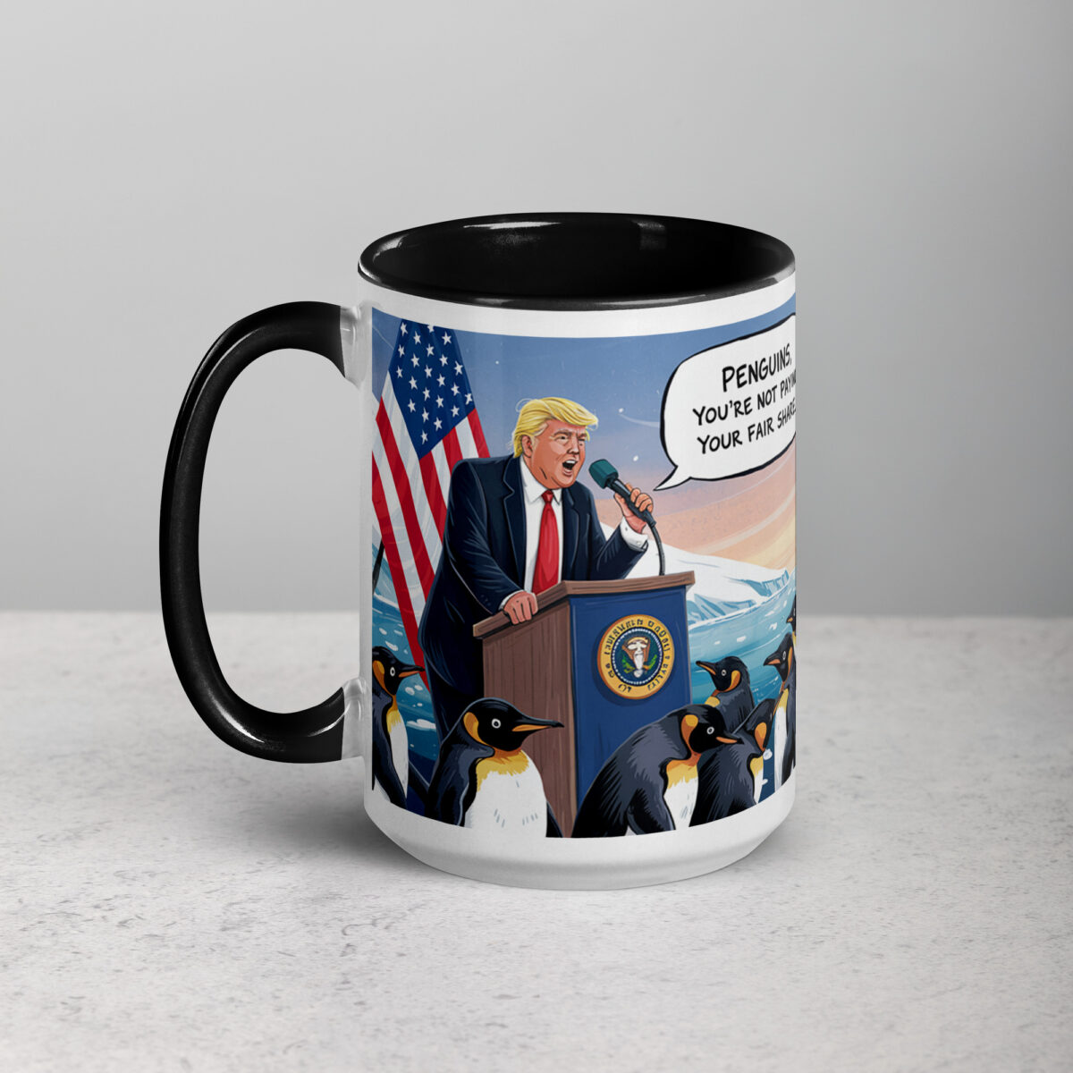 Make Icebergs Great Again Trump Penguin Tariff Coffee Mug - Image 6