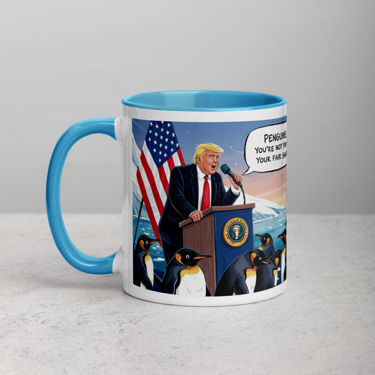 Make Icebergs Great Again Trump Penguin Tariff Coffee Mug - Image 15