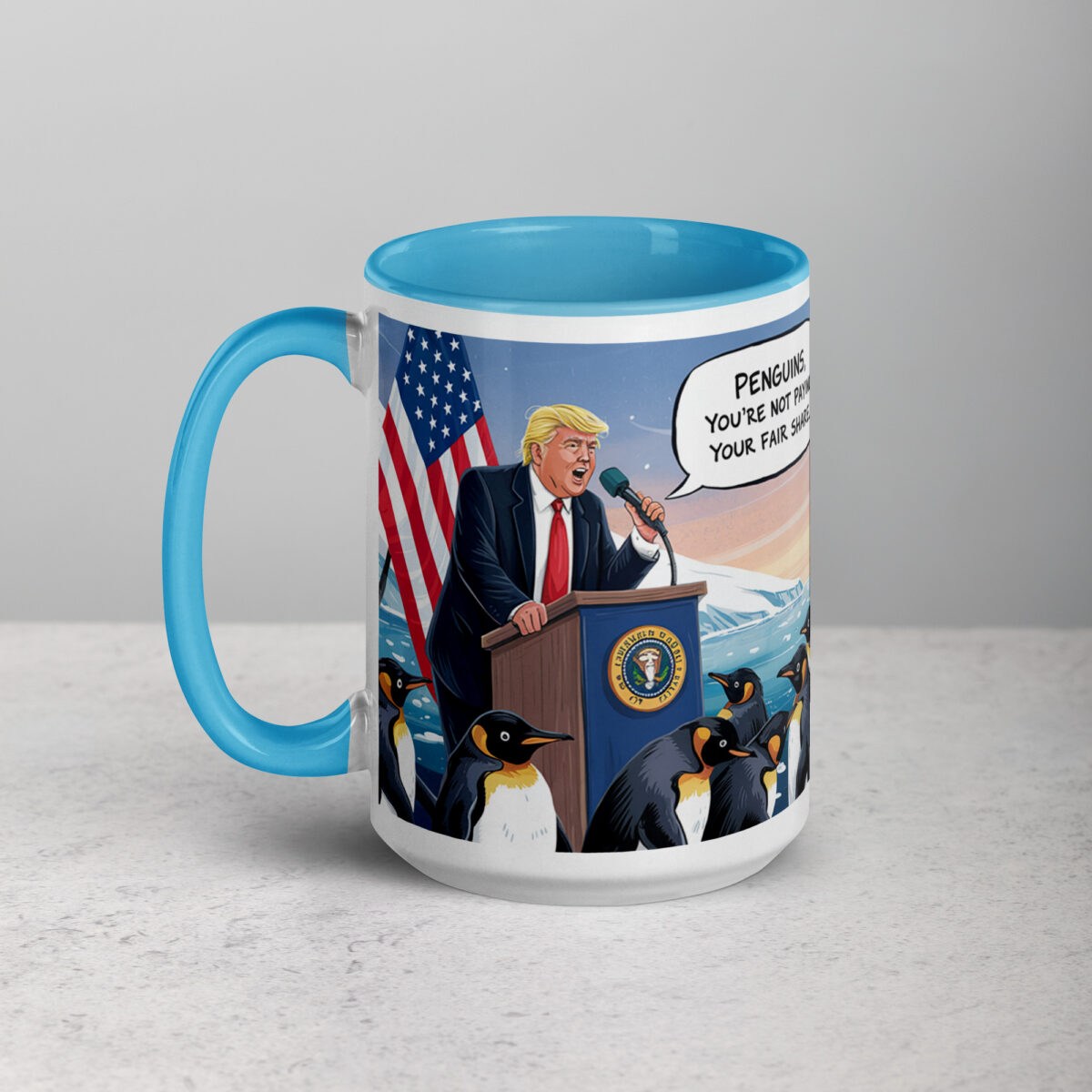 Make Icebergs Great Again Trump Penguin Tariff Coffee Mug - Image 18