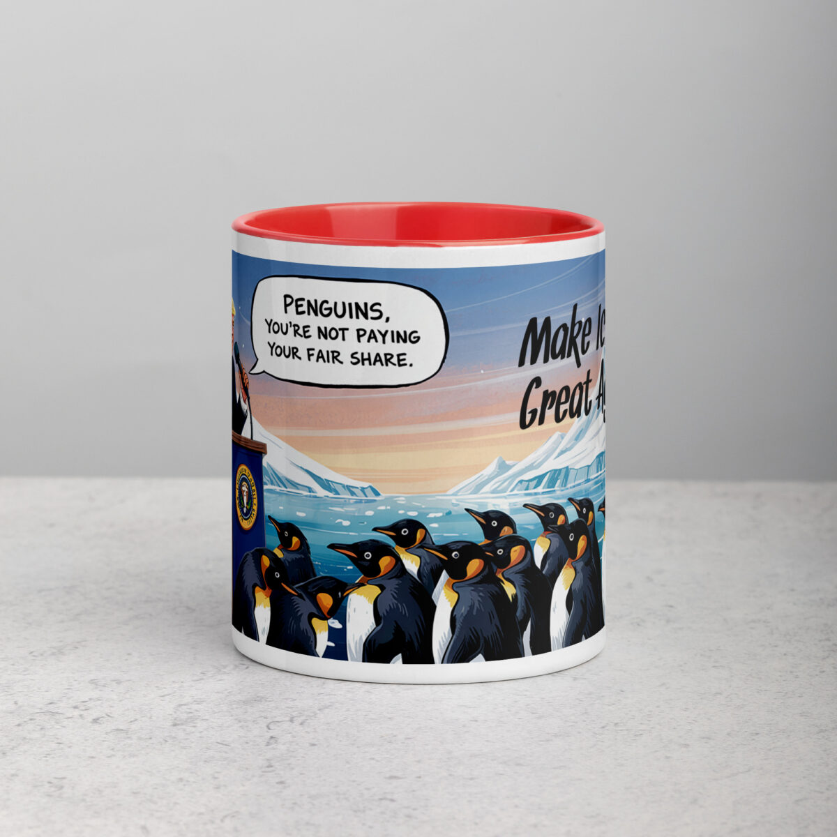 Make Icebergs Great Again Trump Penguin Tariff Coffee Mug - Image 8