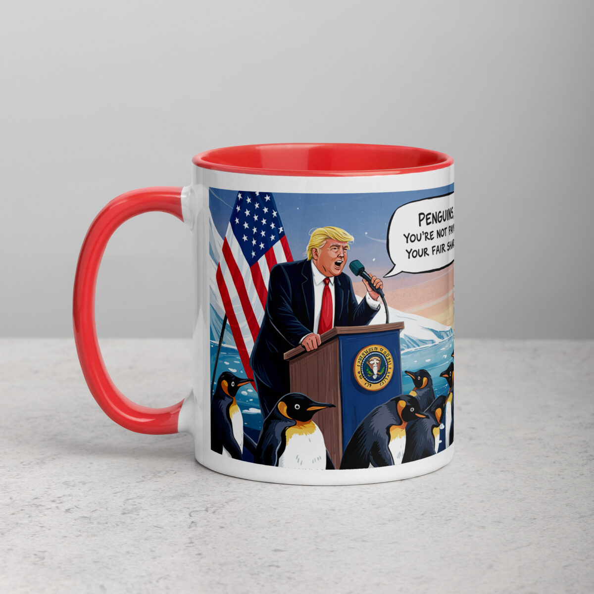 Make Icebergs Great Again Trump Penguin Tariff Coffee Mug - Image 9